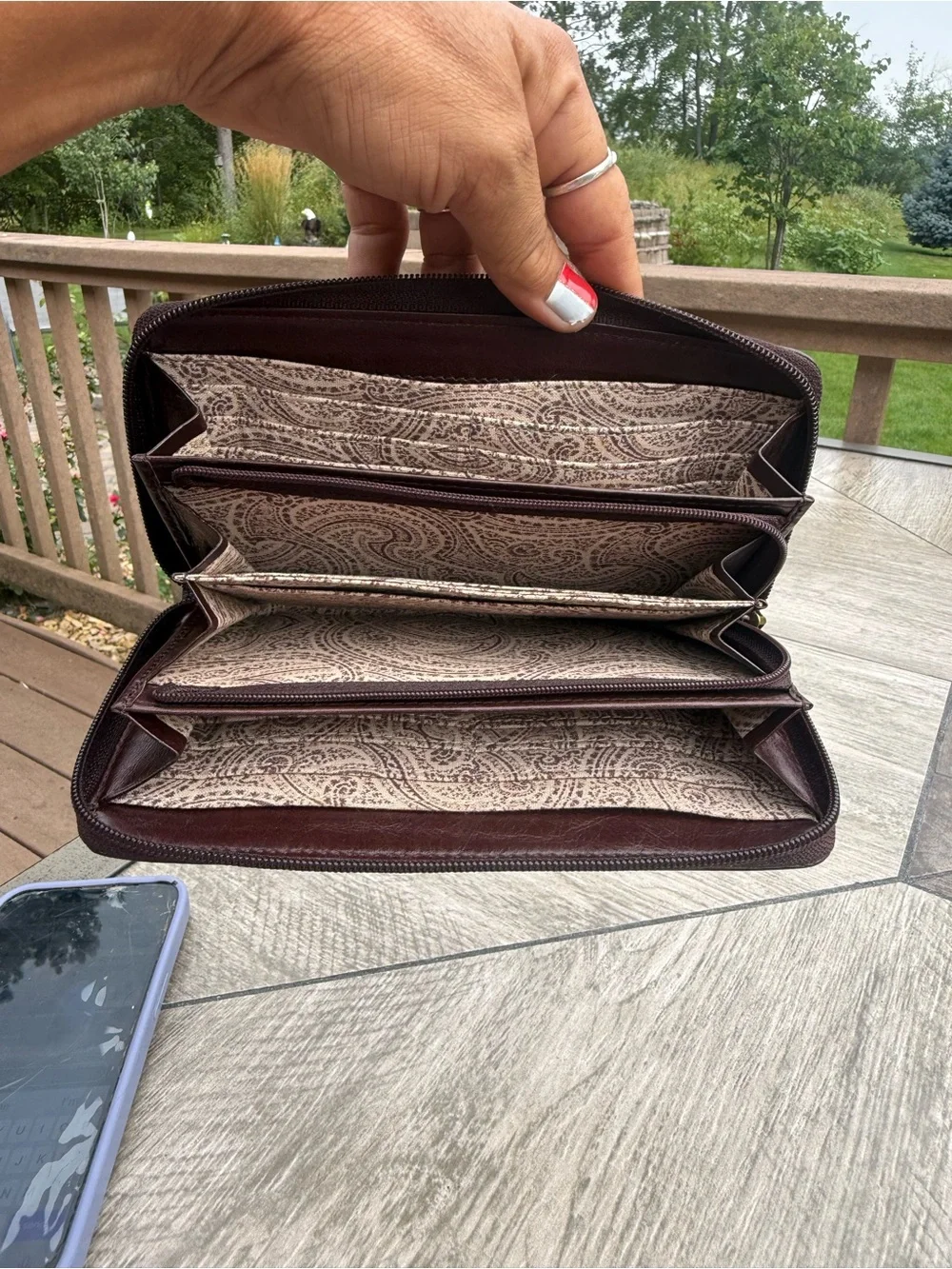 EUC Vintage HOBO Max Large Zip Around Continental Wallet features